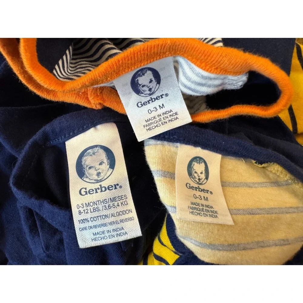Gerber Baby Boy 0/3 Months Footed Sleepers‎ Outfits Zipper Pajamas Clothes Tiger